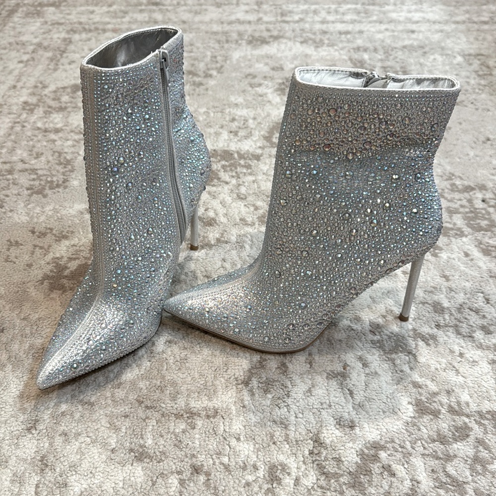 Silver Rhinestone Boots (New)